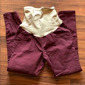Maroon Maternity Jeans